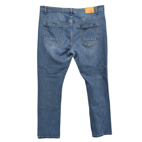 Smith & Mills Stretch Jeans Mens Blue Straight Leg Denim Size 42x32 - Picture 2 of 10